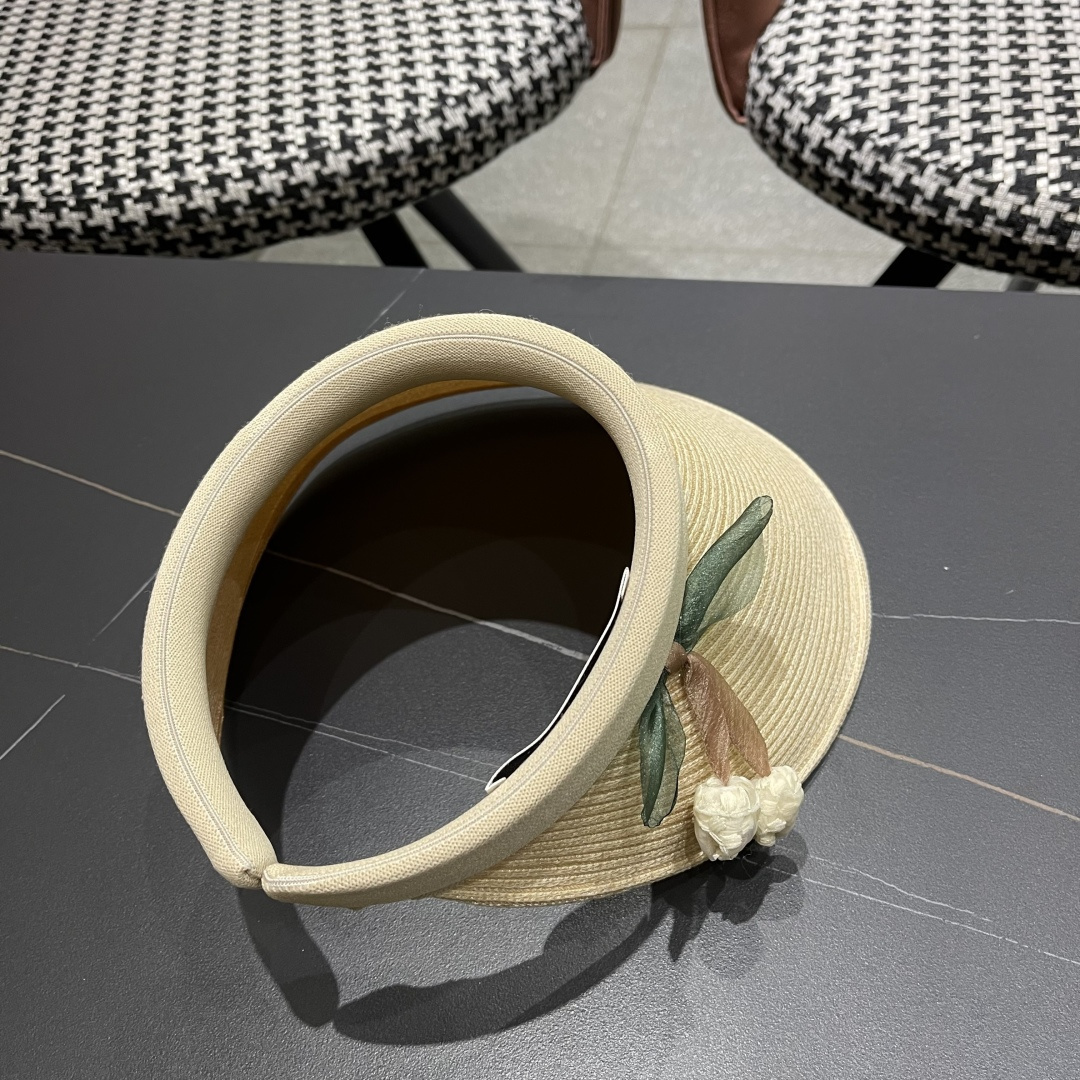  迪奥Dior新款日系蝴蝶结空顶帽女春夏出游遮阳防晒帽大
帽檐显脸小太阳盆帽