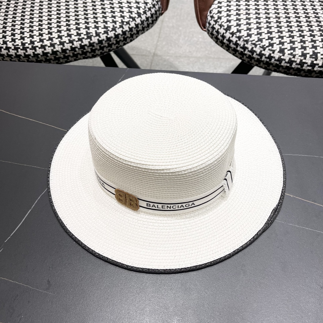 【巴黎世家】2025新款草编遮阳草帽🤩沙滩风，简约大方，新款帽型超美腻，新品上架