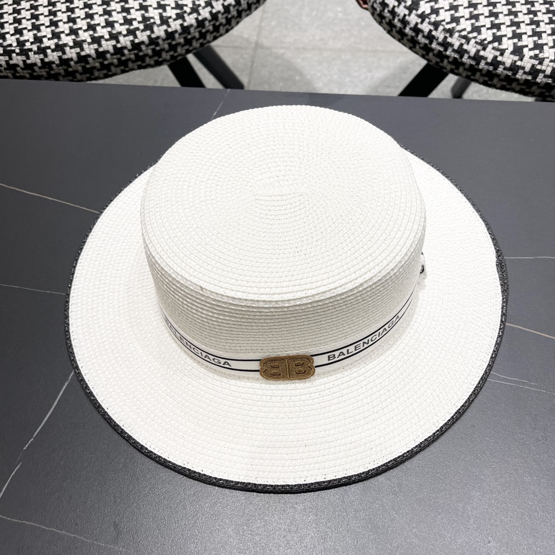 【巴黎世家】2025新款草编遮阳草帽🤩沙滩风，简约大方，新款帽型超美腻，新品上架