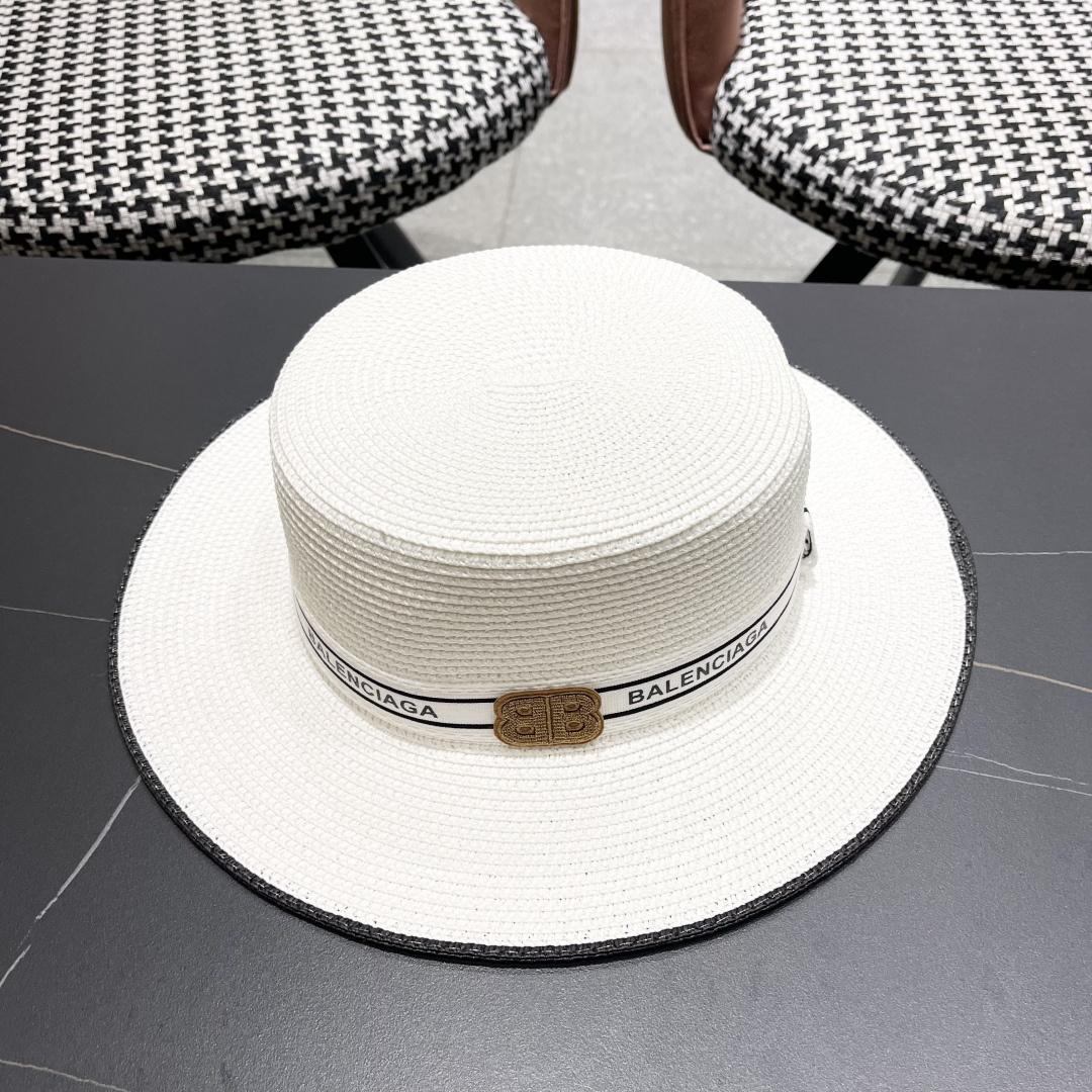 【巴黎世家】2025新款草编遮阳草帽🤩沙滩风，简约大方，新款帽型超美腻，新品上架