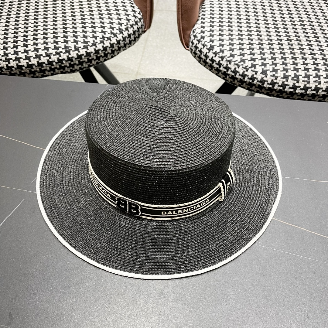 【巴黎世家】2025新款草编遮阳草帽🤩沙滩风，简约大方，新款帽型超美腻，新品上架