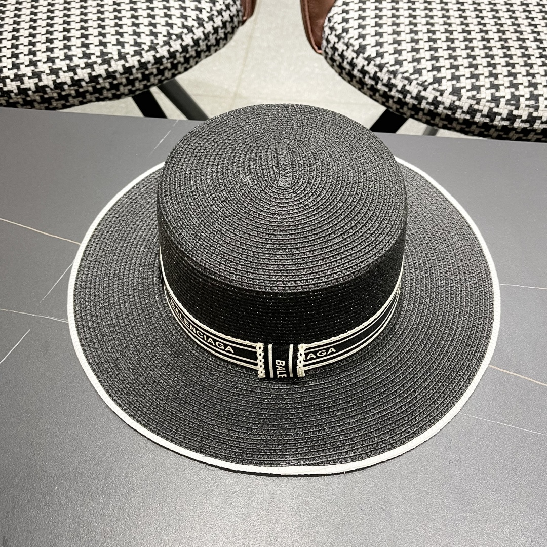 【巴黎世家】2025新款草编遮阳草帽🤩沙滩风，简约大方，新款帽型超美腻，新品上架