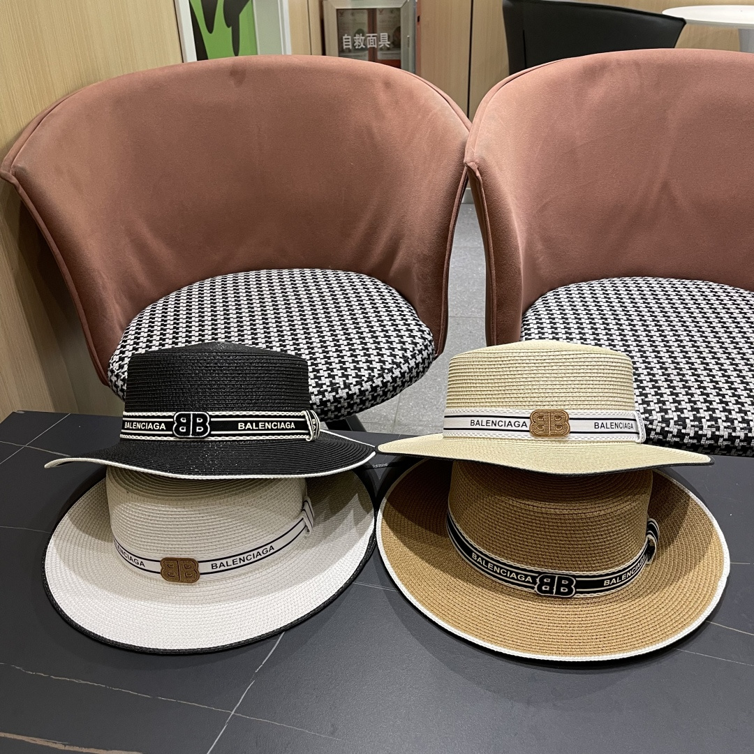 【巴黎世家】2025新款草编遮阳草帽🤩沙滩风，简约大方，新款帽型超美腻，新品上架