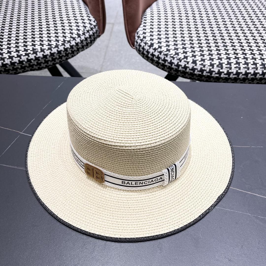 【巴黎世家】2025新款草编遮阳草帽🤩沙滩风，简约大方，新款帽型超美腻，新品上架