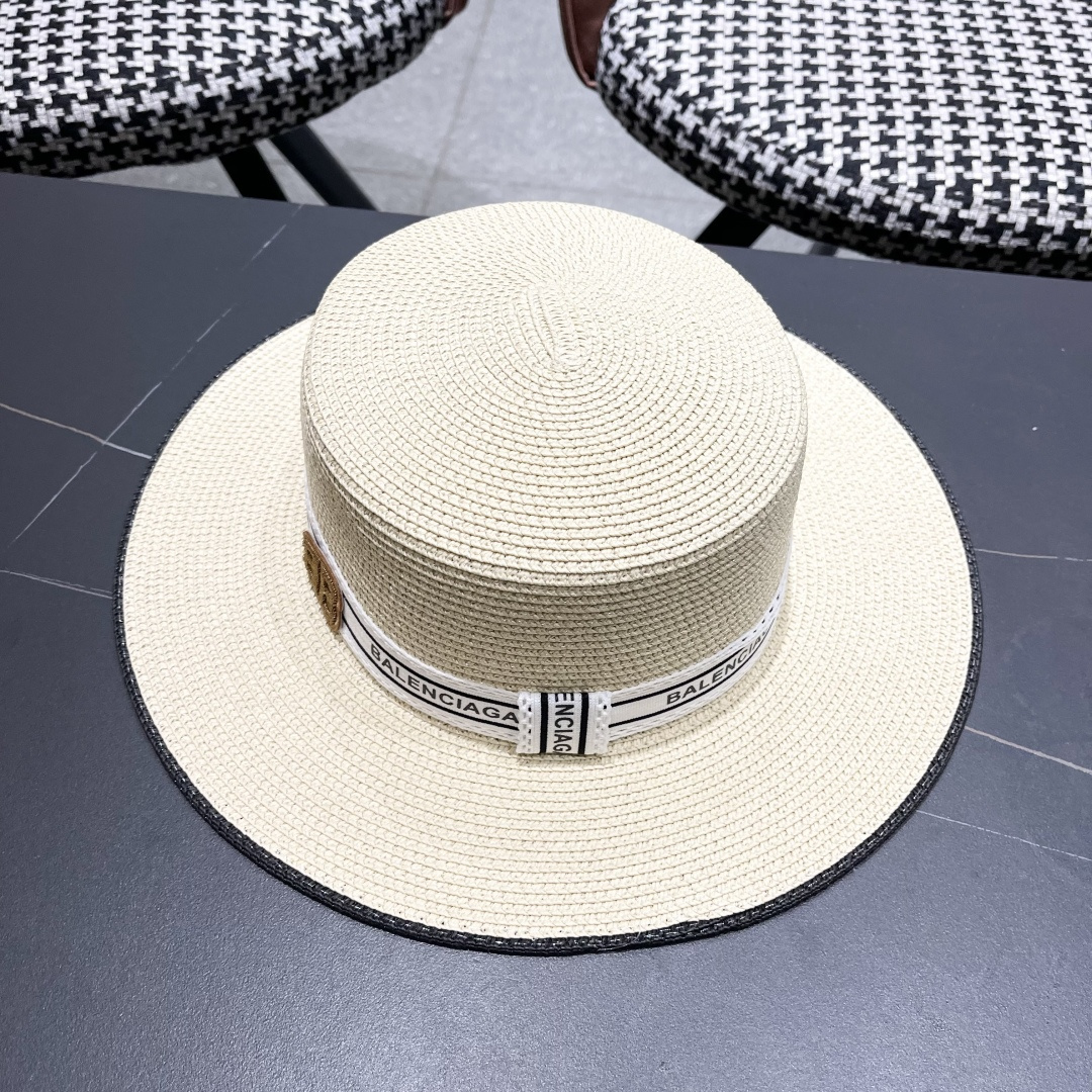 【巴黎世家】2025新款草编遮阳草帽🤩沙滩风，简约大方，新款帽型超美腻，新品上架
