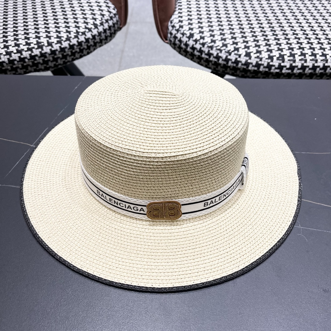 【巴黎世家】2025新款草编遮阳草帽🤩沙滩风，简约大方，新款帽型超美腻，新品上架