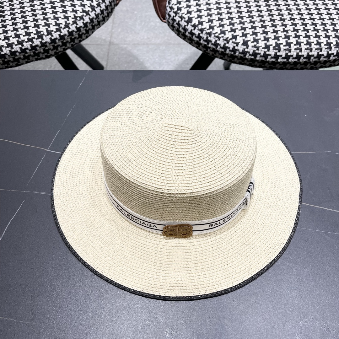 【巴黎世家】2025新款草编遮阳草帽🤩沙滩风，简约大方，新款帽型超美腻，新品上架