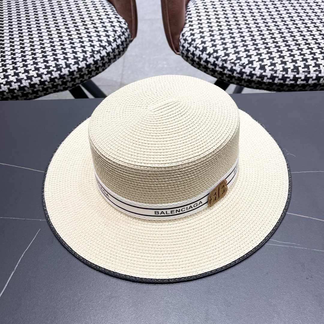 【巴黎世家】2025新款草编遮阳草帽🤩沙滩风，简约大方，新款帽型超美腻，新品上架