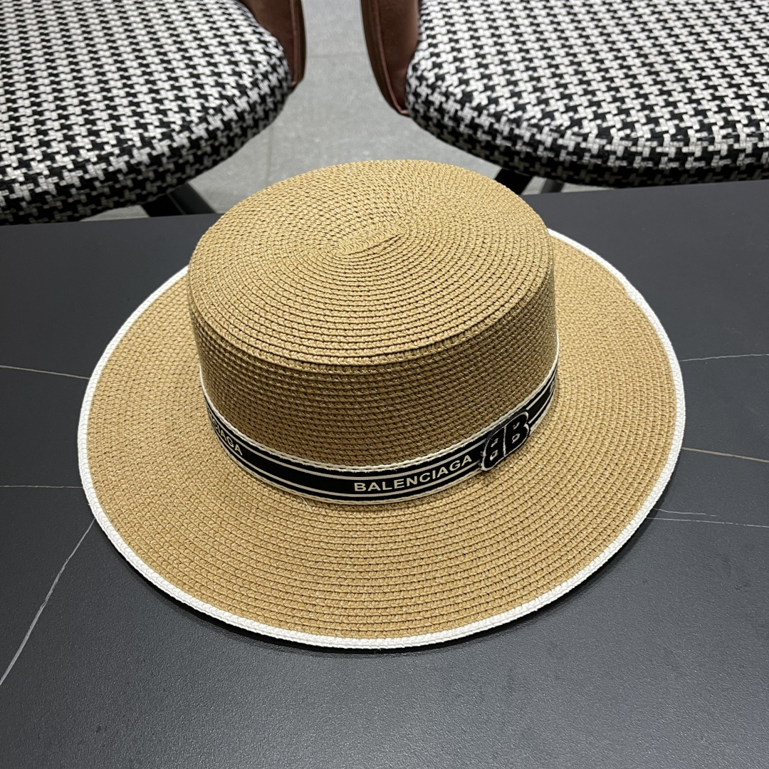 【巴黎世家】2025新款草编遮阳草帽🤩沙滩风，简约大方，新款帽型超美腻，新品上架