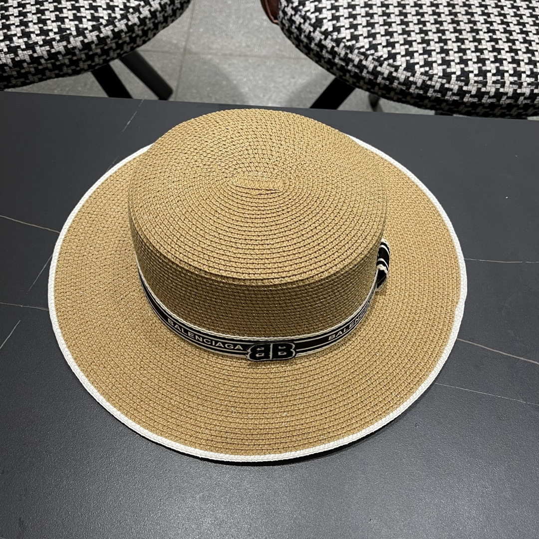 【巴黎世家】2025新款草编遮阳草帽🤩沙滩风，简约大方，新款帽型超美腻，新品上架