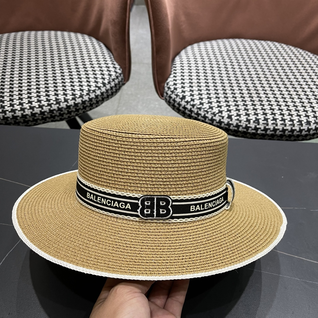 【巴黎世家】2025新款草编遮阳草帽🤩沙滩风，简约大方，新款帽型超美腻，新品上架
