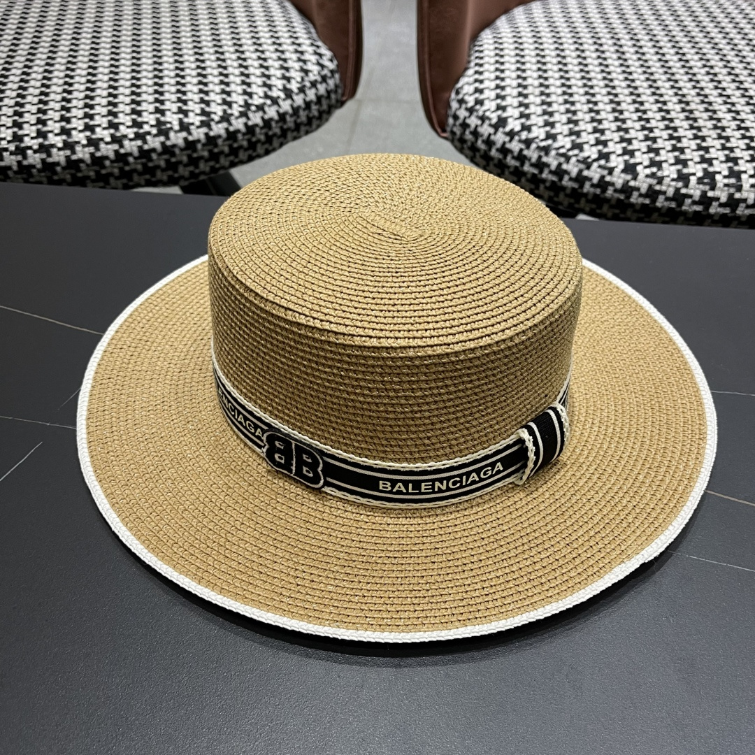 【巴黎世家】2025新款草编遮阳草帽🤩沙滩风，简约大方，新款帽型超美腻，新品上架