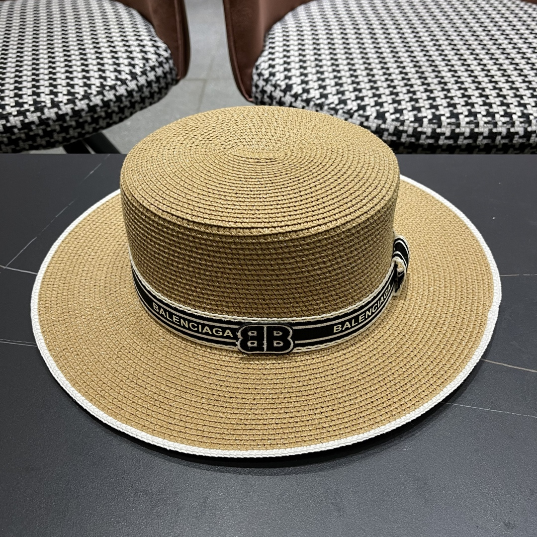 【巴黎世家】2025新款草编遮阳草帽🤩沙滩风，简约大方，新款帽型超美腻，新品上架