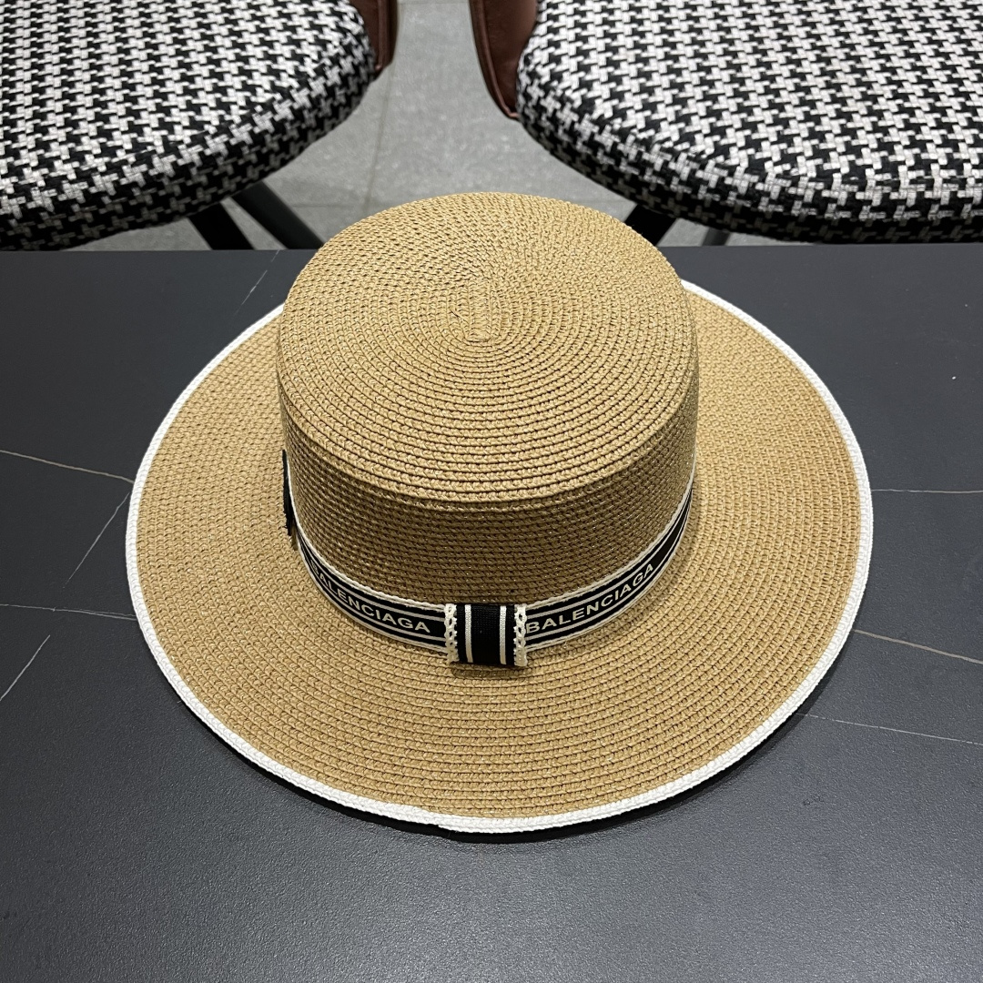 【巴黎世家】2025新款草编遮阳草帽🤩沙滩风，简约大方，新款帽型超美腻，新品上架