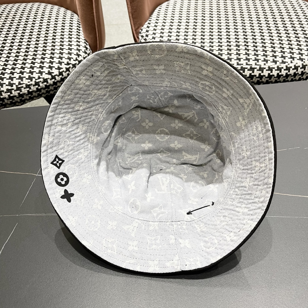  LV路易威登2025原单刺绣渔夫帽  轻盈透气。完美版型，独家实物拍摄，男女适用
