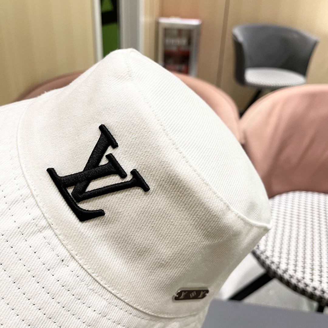  LV路易威登2025原单刺绣渔夫帽  轻盈透气。完美版型，独家实物拍摄，男女适用
