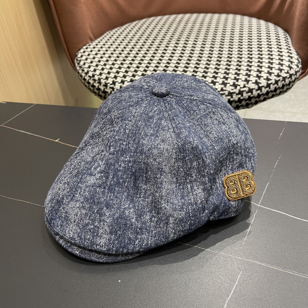  巴黎世家 2025新款韩版牛仔前进帽贝雷帽女春秋时尚百搭薄款
画家帽八角蓓蕾帽子