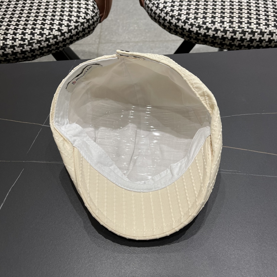  蒙口 简约风前进帽子女2025春款复古百搭贝雷帽韩
版时尚画家帽显脸小潮