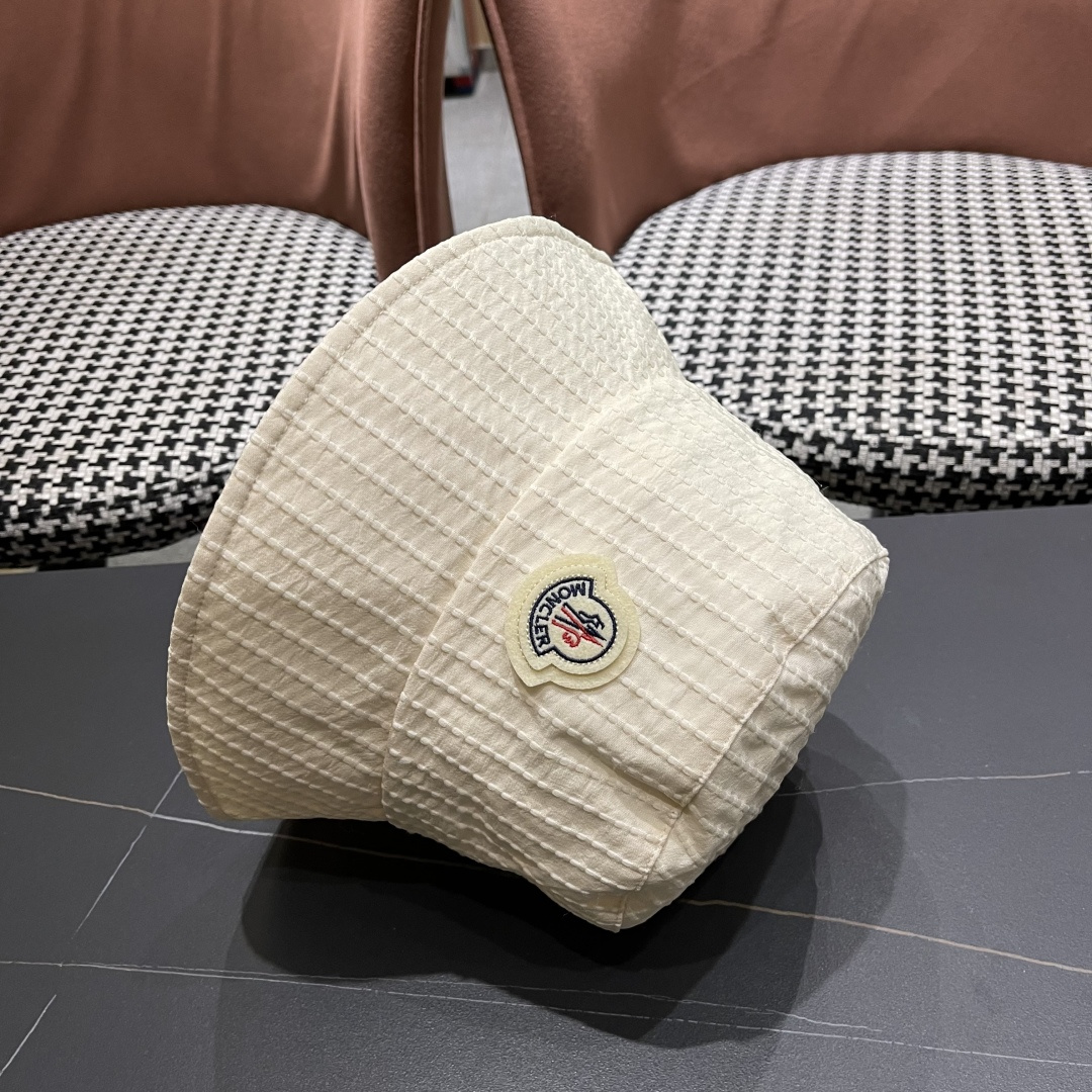  蒙口 MONCLER 2025新款网红防晒渔夫帽盆帽春夏秋季大檐女学生遮阳帽