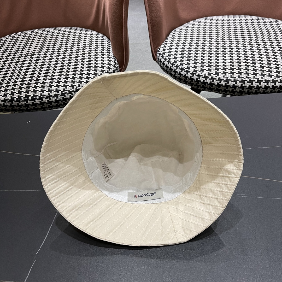  蒙口 MONCLER 2025新款网红防晒渔夫帽盆帽春夏秋季大檐女学生遮阳帽