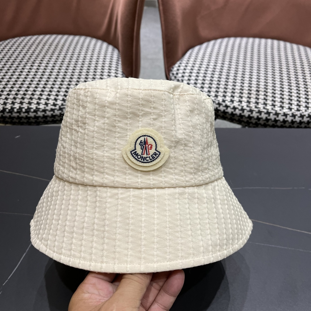 蒙口 MONCLER 2025新款网红防晒渔夫帽盆帽春夏秋季大檐女学生遮阳帽