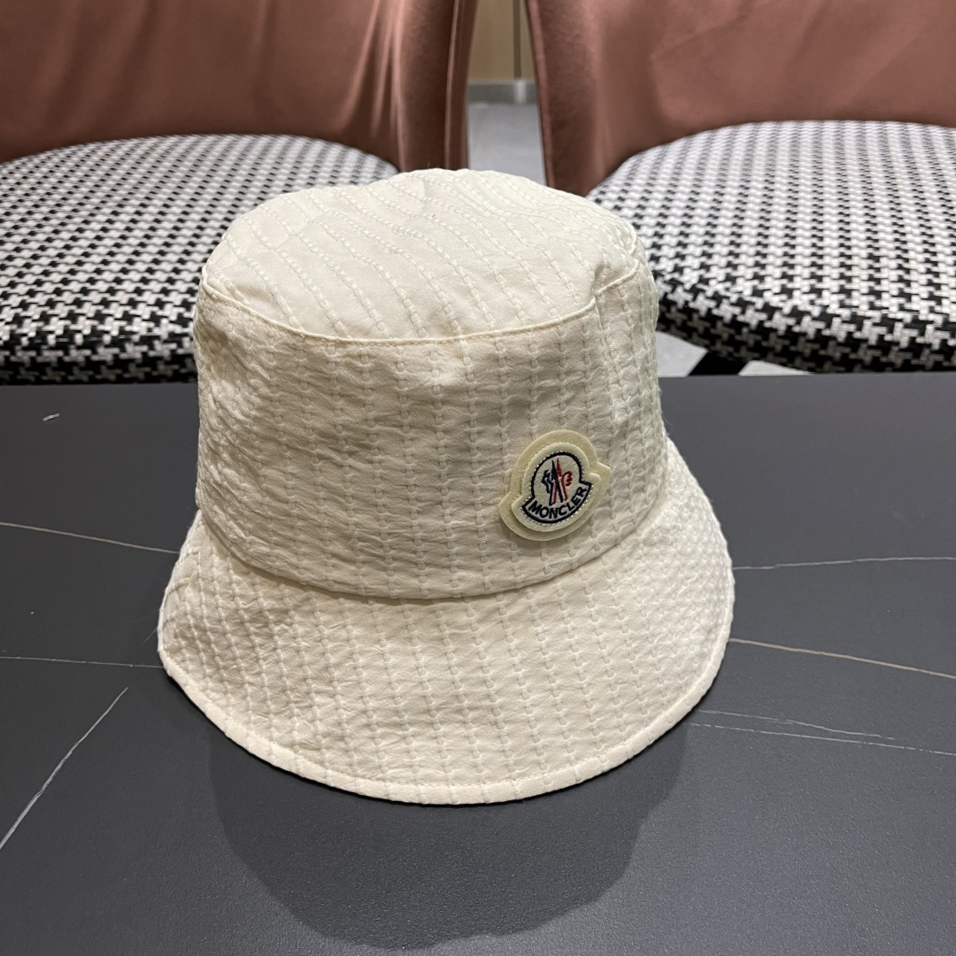  蒙口 MONCLER 2025新款网红防晒渔夫帽盆帽春夏秋季大檐女学生遮阳帽