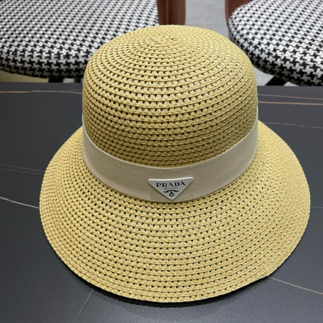  【PRADA普拉达】2025新款草帽，出街必备超好搭配，赶紧入手！