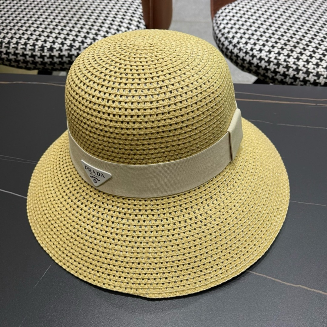  【PRADA普拉达】2025新款草帽，出街必备超好搭配，赶紧入手！