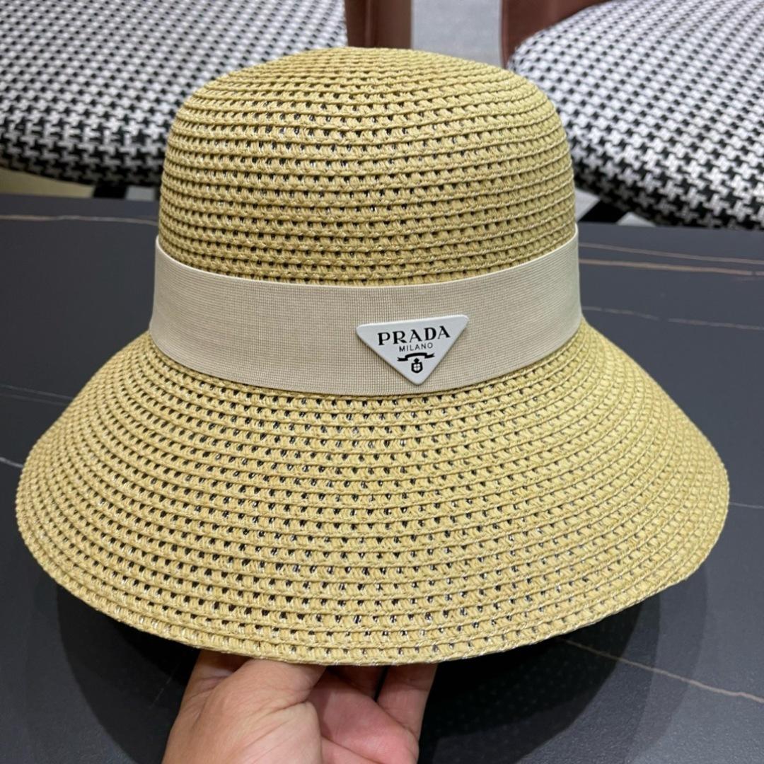  【PRADA普拉达】2025新款草帽，出街必备超好搭配，赶紧入手！