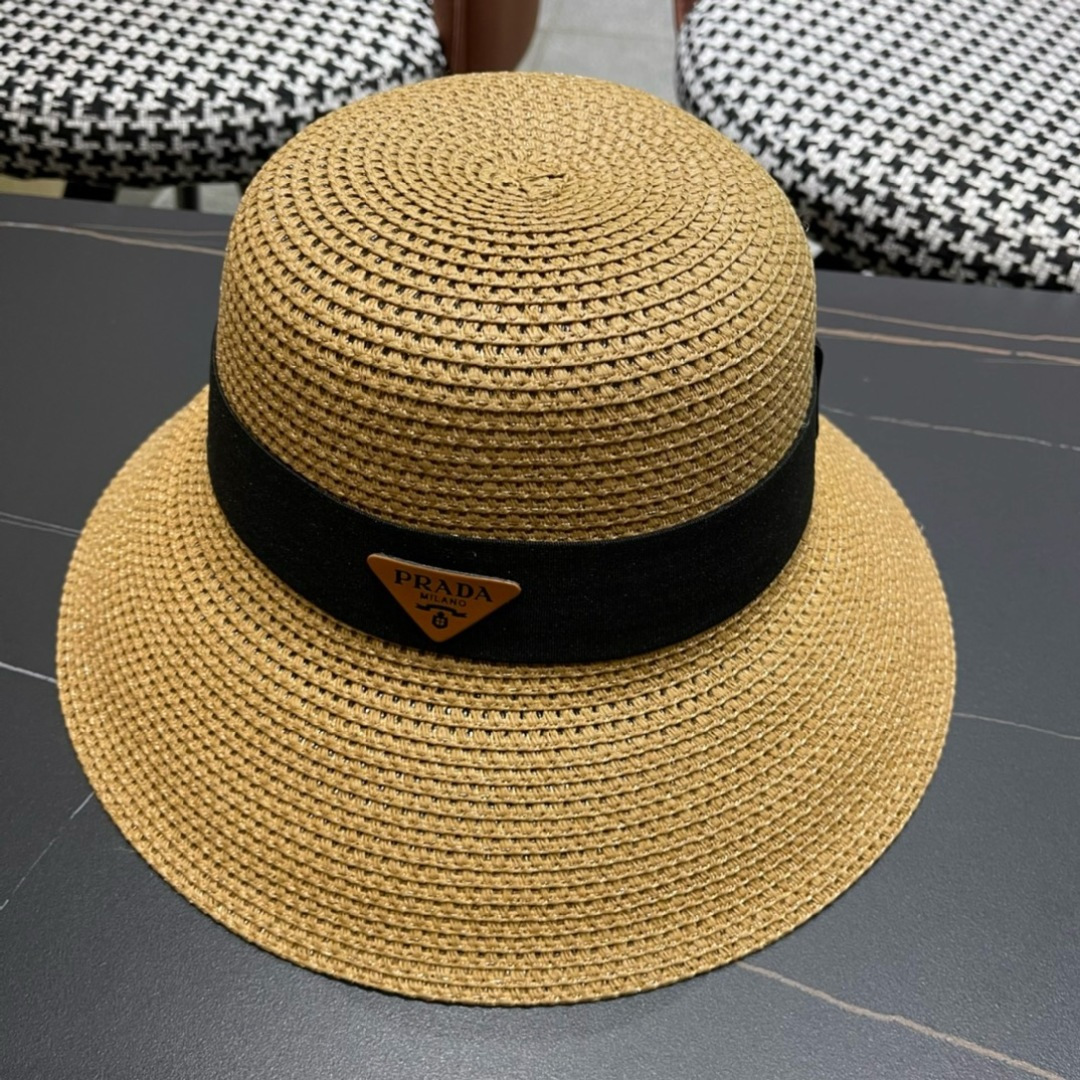  【PRADA普拉达】2025新款草帽，出街必备超好搭配，赶紧入手！