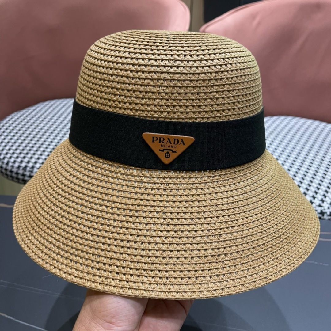 【PRADA普拉达】2025新款草帽，出街必备超好搭配，赶紧入手！
