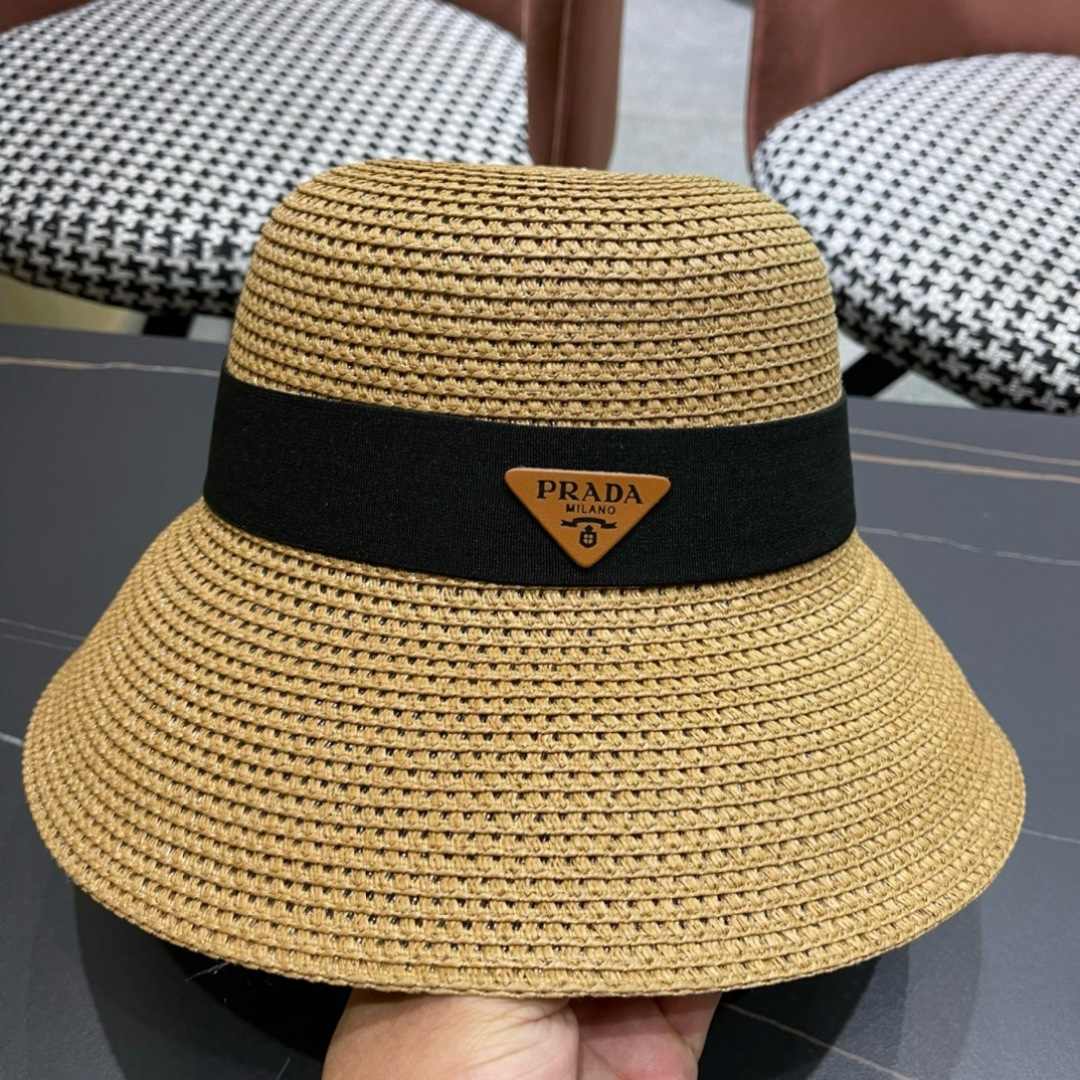  【PRADA普拉达】2025新款草帽，出街必备超好搭配，赶紧入手！
