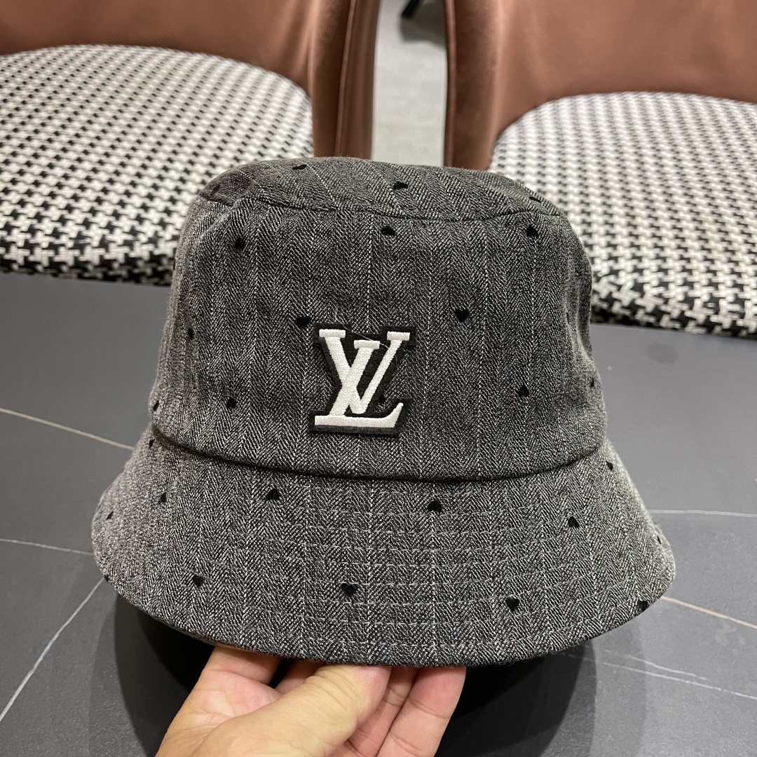  Lv路易威登 日系爱心条纹渔夫帽女新款春夏显脸小防晒盆帽
百搭透气遮阳水桶帽