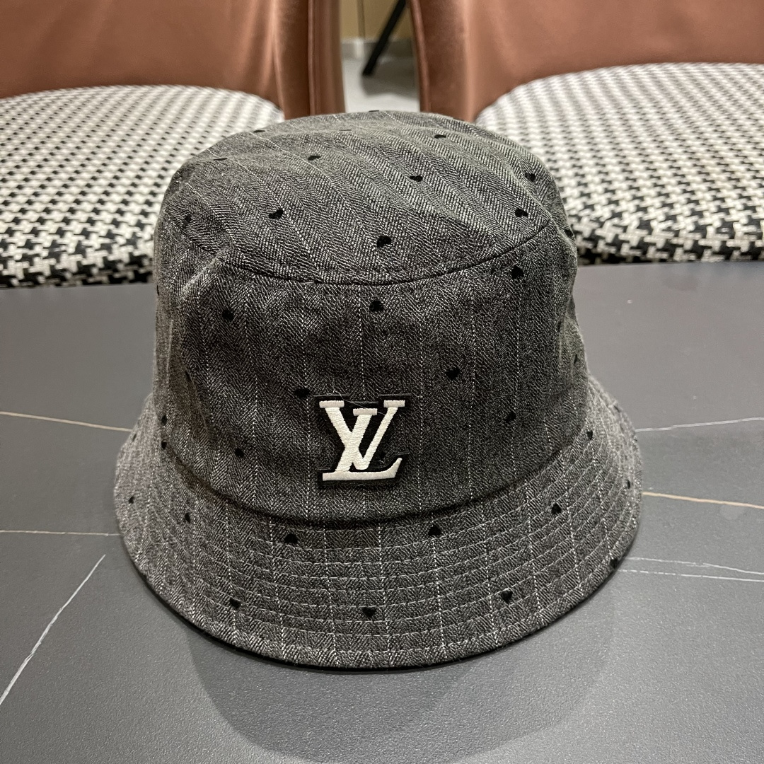  Lv路易威登 日系爱心条纹渔夫帽女新款春夏显脸小防晒盆帽
百搭透气遮阳水桶帽