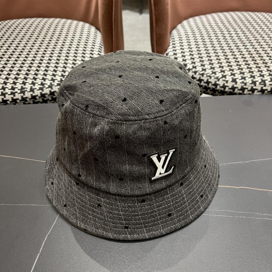  Lv路易威登 日系爱心条纹渔夫帽女新款春夏显脸小防晒盆帽
百搭透气遮阳水桶帽