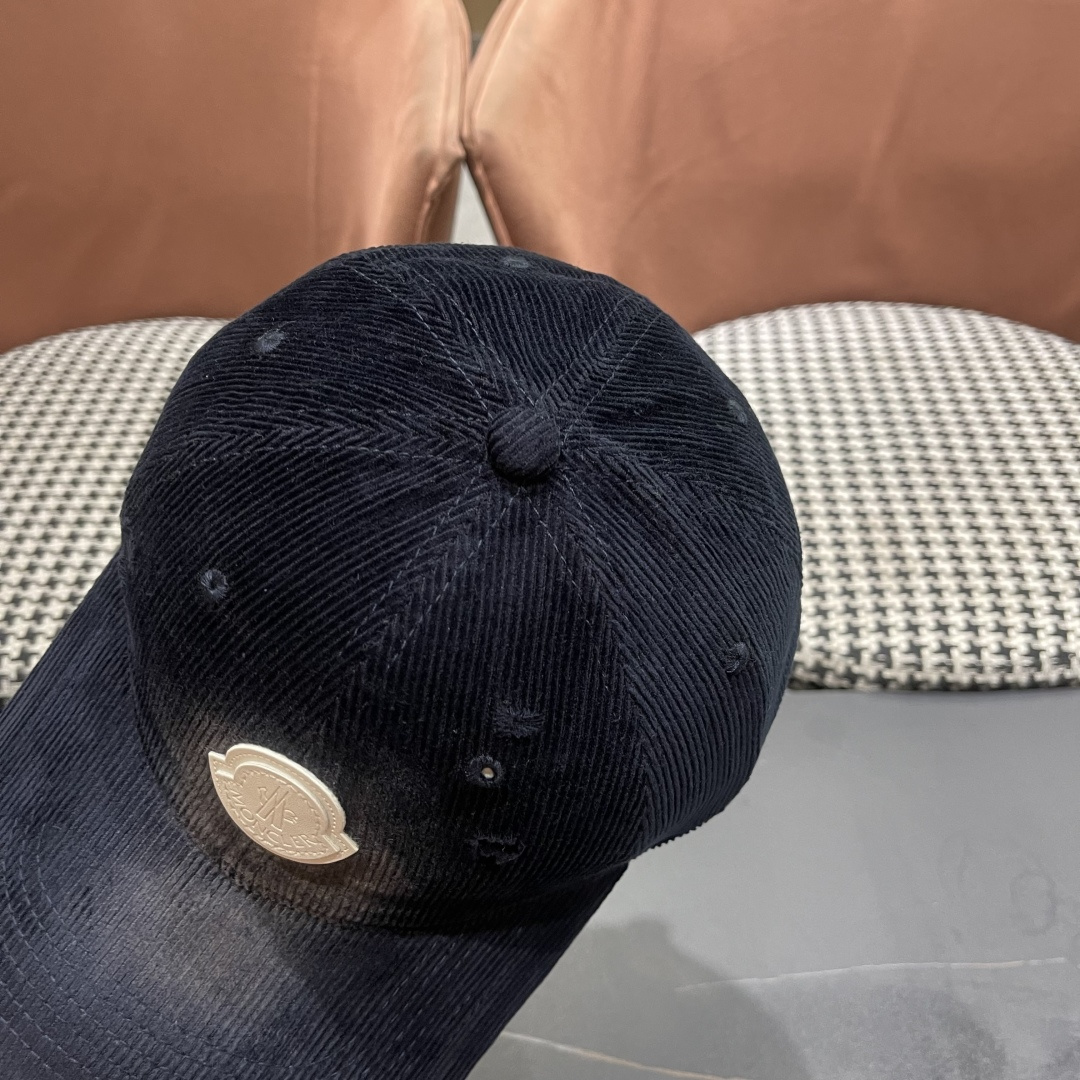  蒙口 MONCLER 帽子女潮牌韩版百搭棒球帽春夏时
尚灯芯绒鸭舌帽休闲帽男