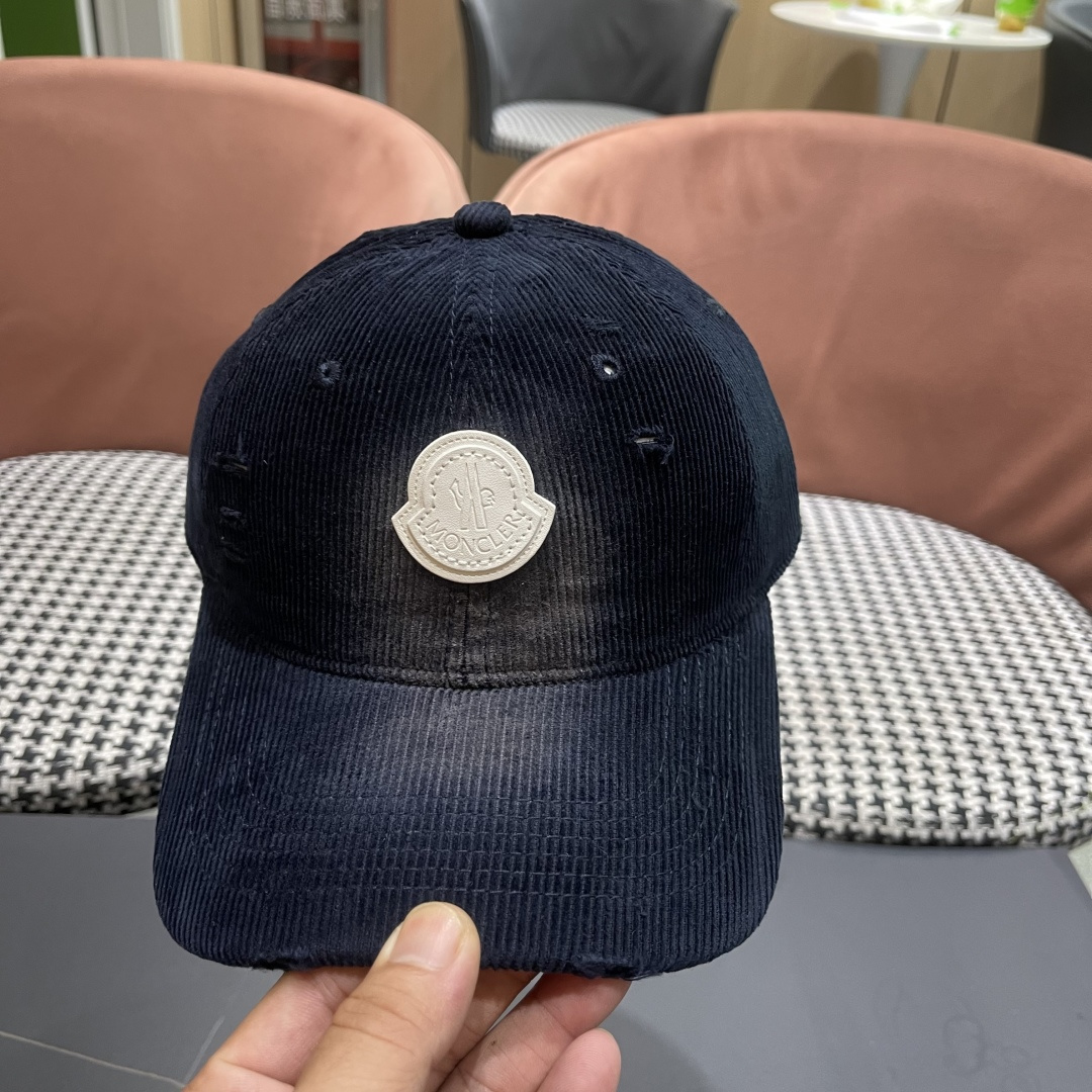  蒙口 MONCLER 帽子女潮牌韩版百搭棒球帽春夏时
尚灯芯绒鸭舌帽休闲帽男