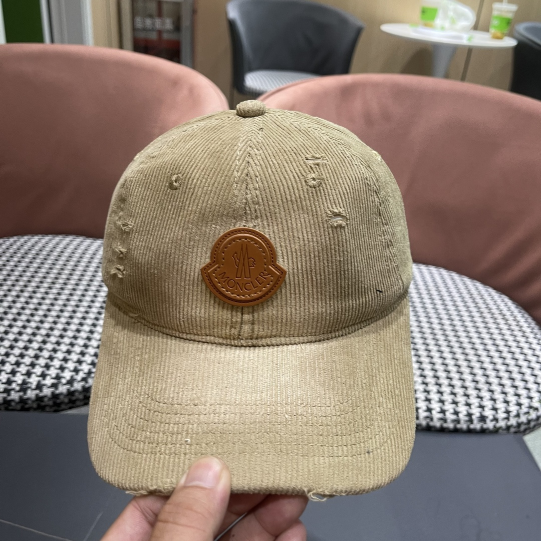  蒙口 MONCLER 帽子女潮牌韩版百搭棒球帽春夏时
尚灯芯绒鸭舌帽休闲帽男
