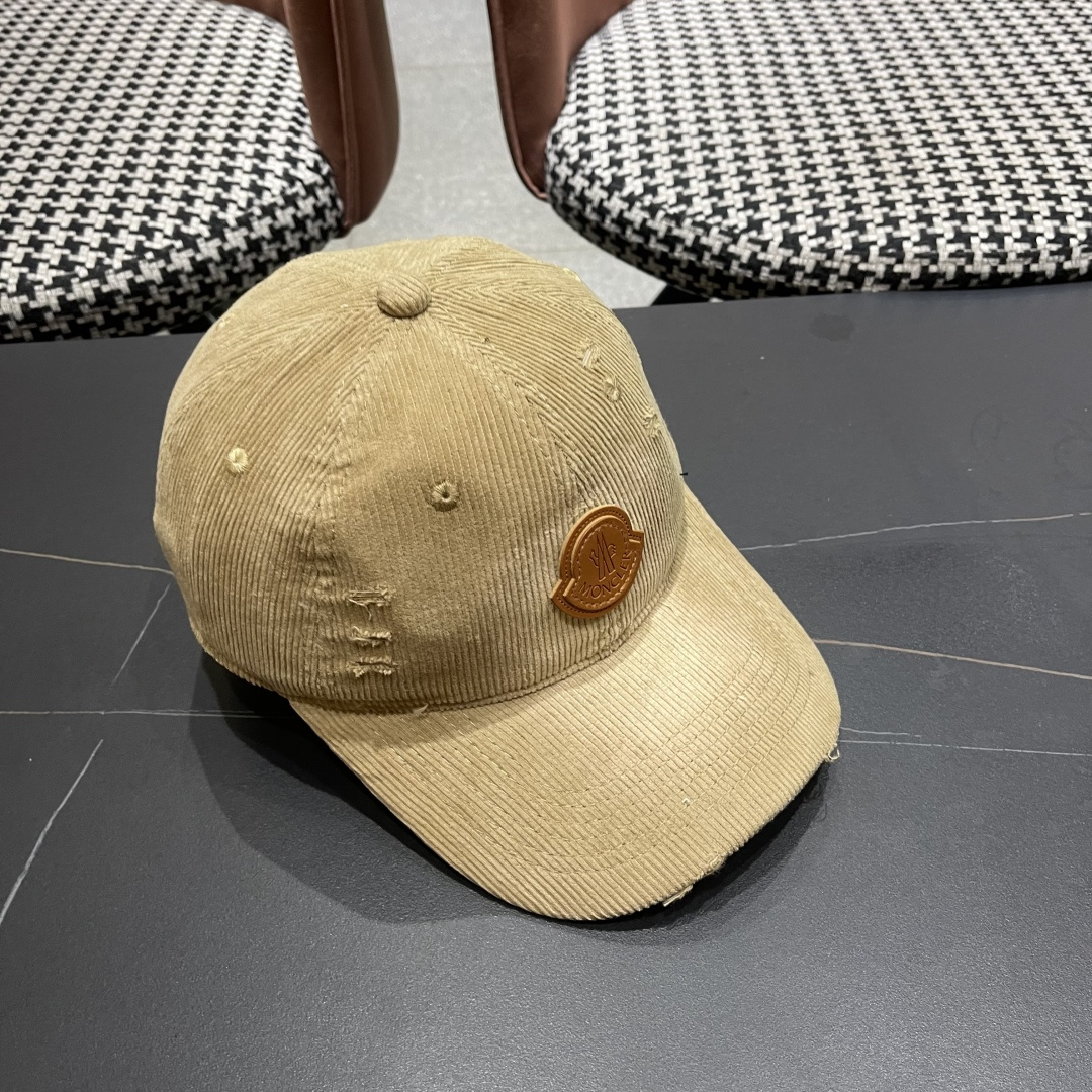  蒙口 MONCLER 帽子女潮牌韩版百搭棒球帽春夏时
尚灯芯绒鸭舌帽休闲帽男