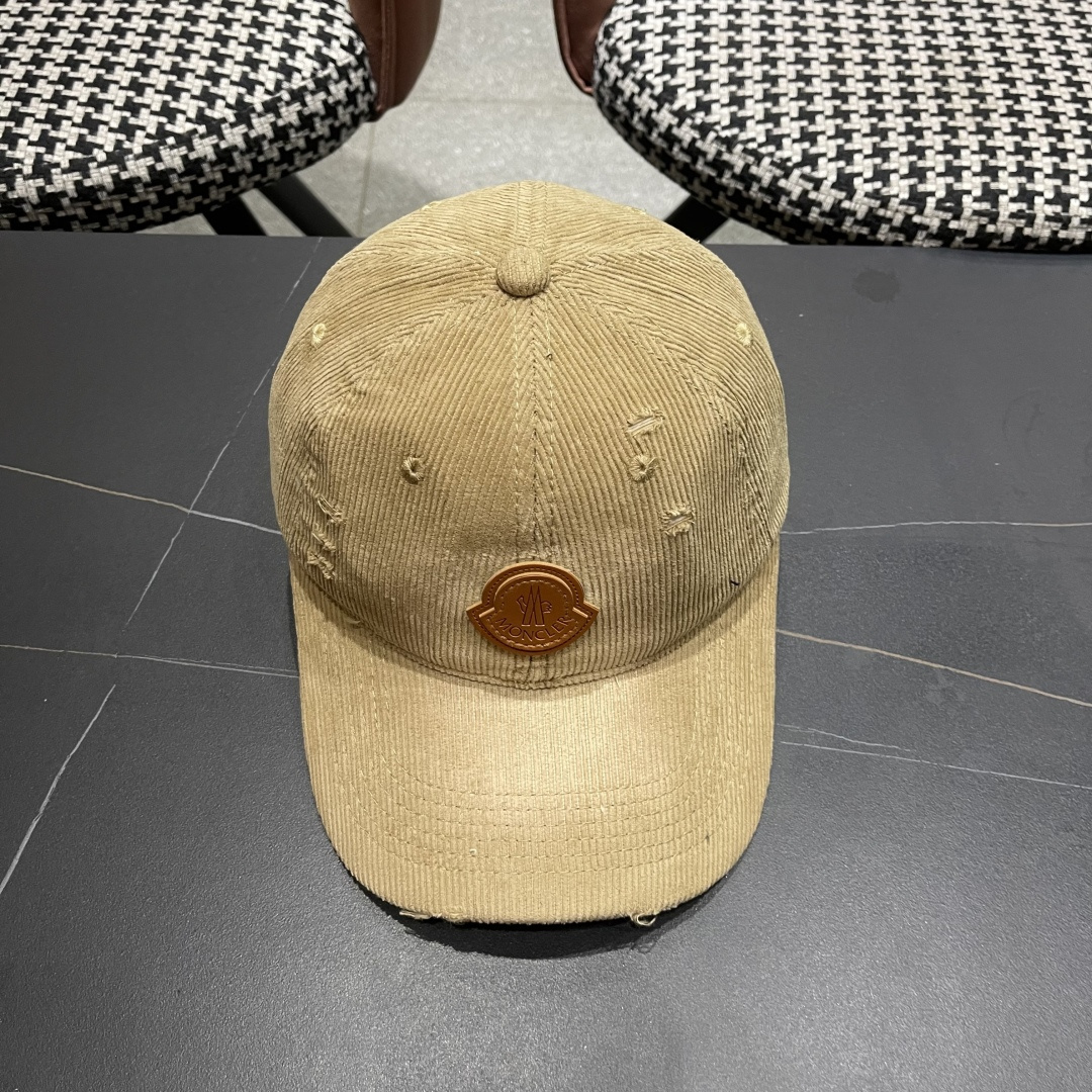  蒙口 MONCLER 帽子女潮牌韩版百搭棒球帽春夏时
尚灯芯绒鸭舌帽休闲帽男
