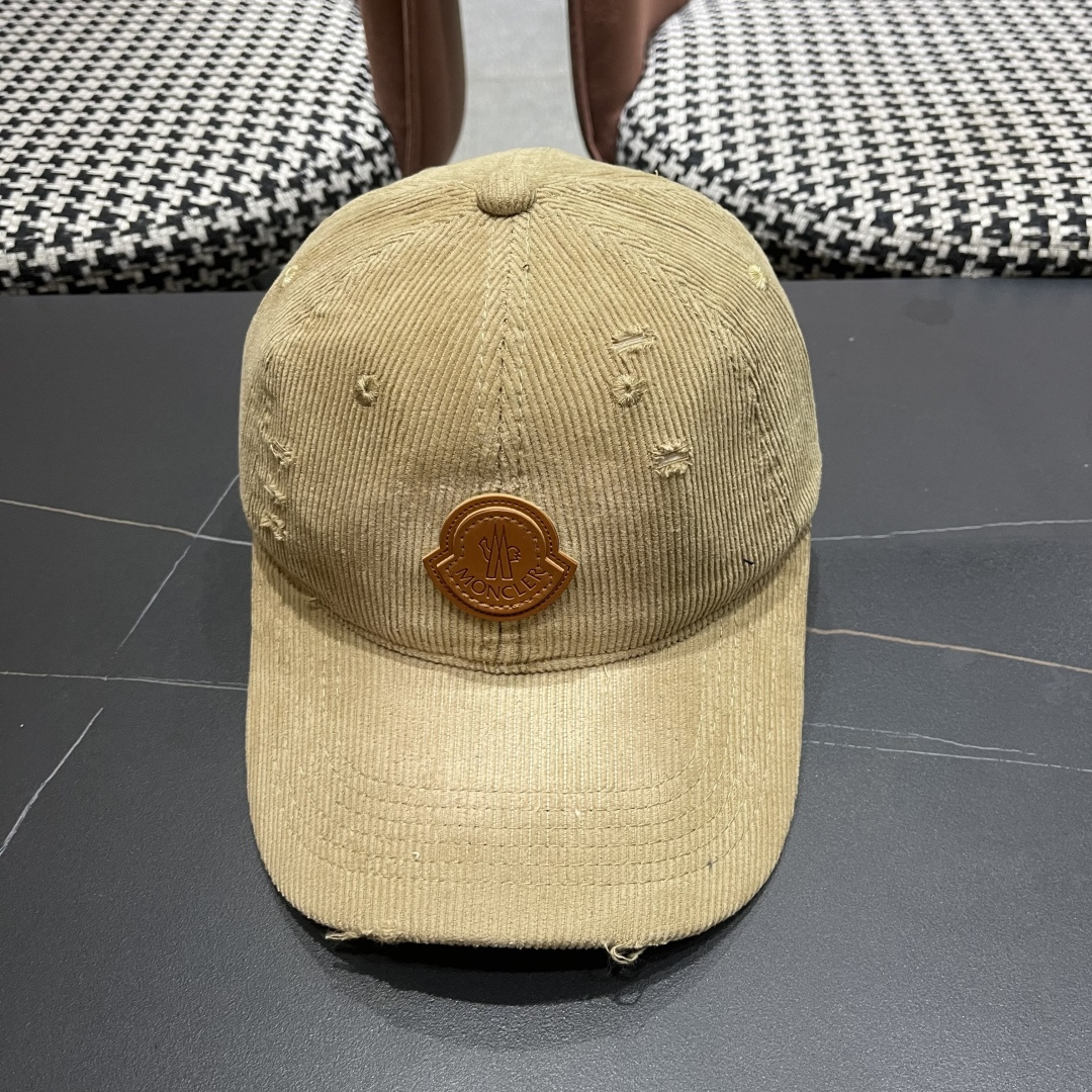  蒙口 MONCLER 帽子女潮牌韩版百搭棒球帽春夏时
尚灯芯绒鸭舌帽休闲帽男