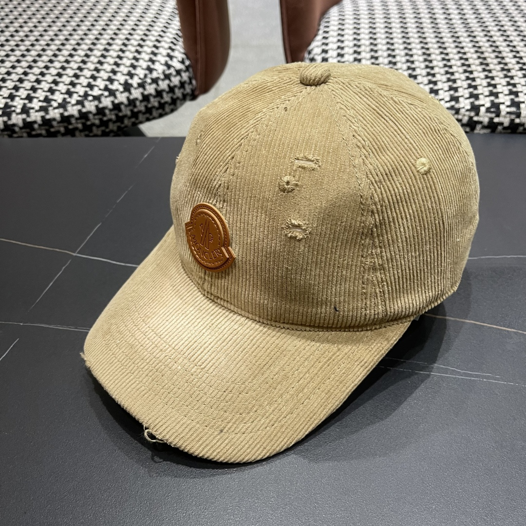  蒙口 MONCLER 帽子女潮牌韩版百搭棒球帽春夏时
尚灯芯绒鸭舌帽休闲帽男