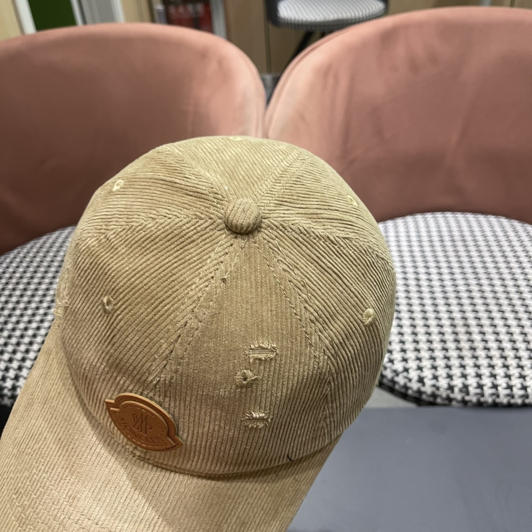  蒙口 MONCLER 帽子女潮牌韩版百搭棒球帽春夏时
尚灯芯绒鸭舌帽休闲帽男