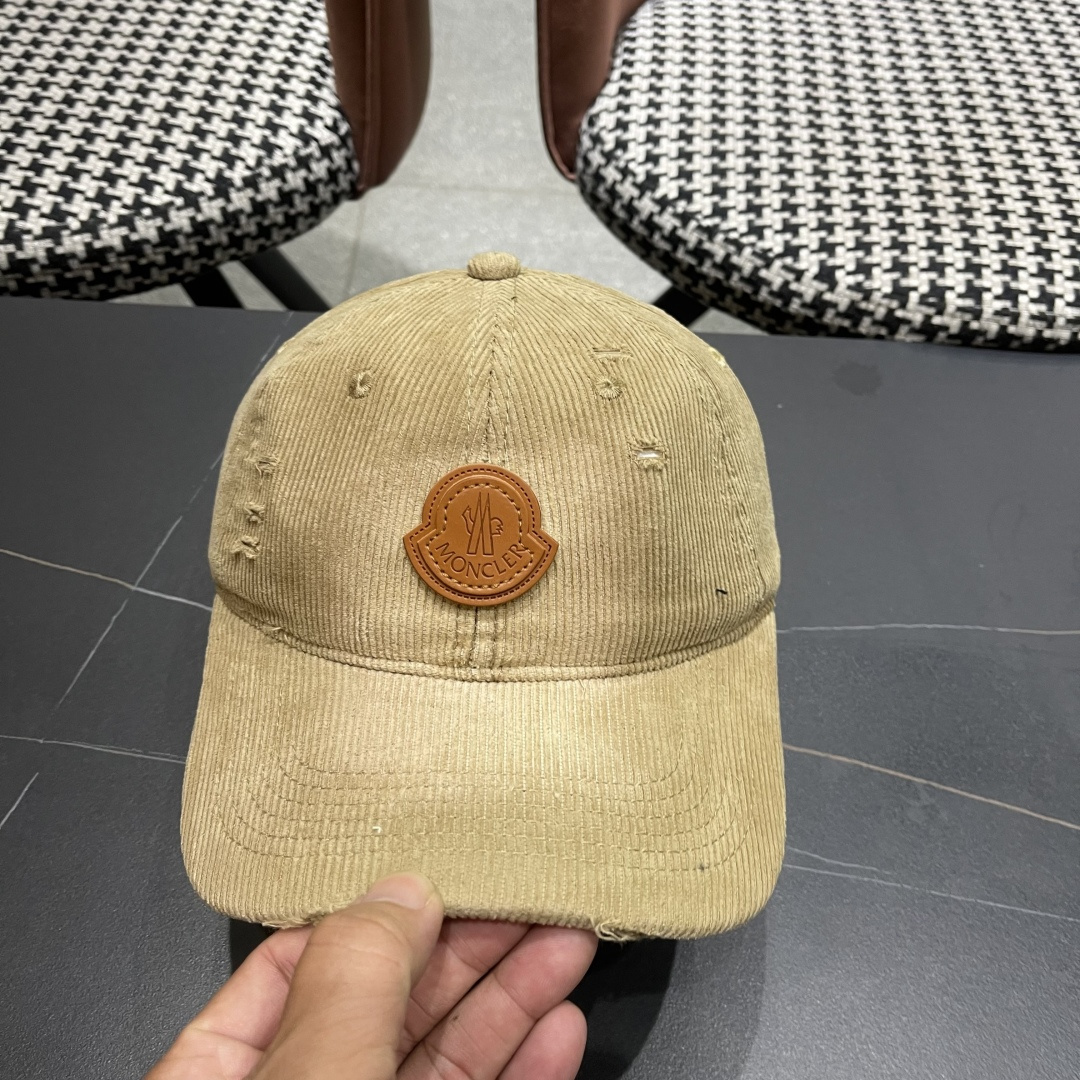  蒙口 MONCLER 帽子女潮牌韩版百搭棒球帽春夏时
尚灯芯绒鸭舌帽休闲帽男