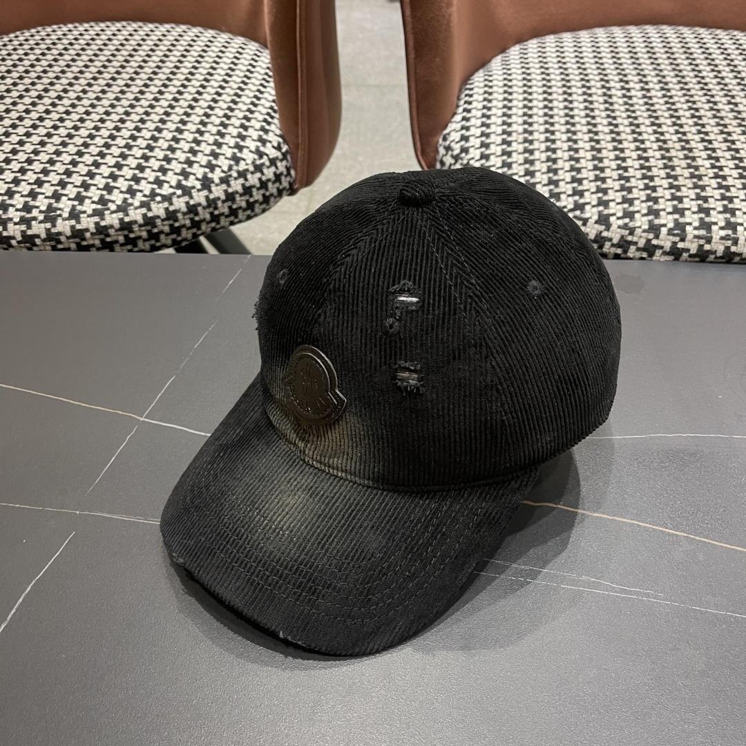  蒙口 MONCLER 帽子女潮牌韩版百搭棒球帽春夏时
尚灯芯绒鸭舌帽休闲帽男