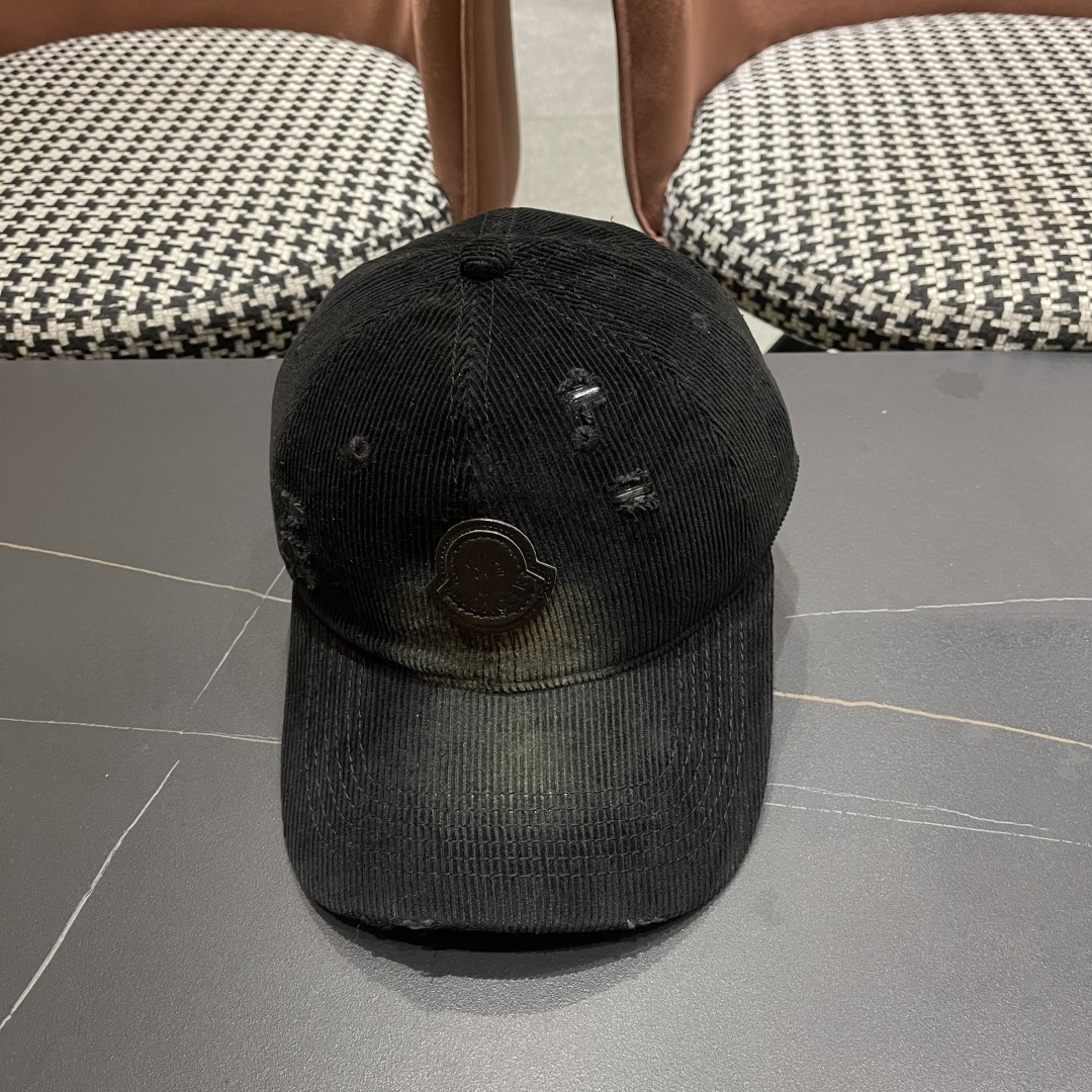  蒙口 MONCLER 帽子女潮牌韩版百搭棒球帽春夏时
尚灯芯绒鸭舌帽休闲帽男