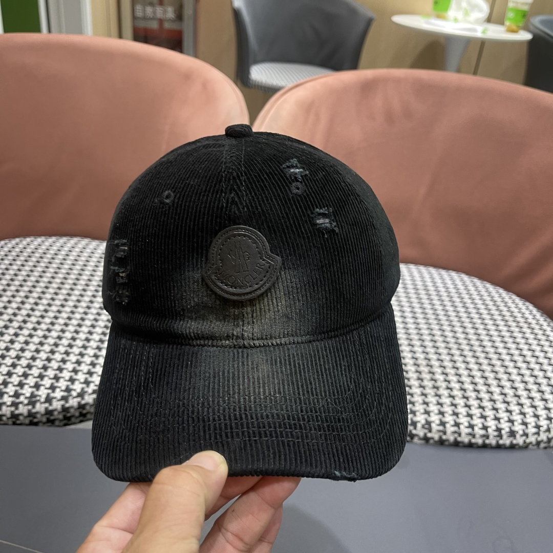  蒙口 MONCLER 帽子女潮牌韩版百搭棒球帽春夏时
尚灯芯绒鸭舌帽休闲帽男