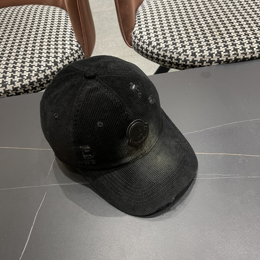  蒙口 MONCLER 帽子女潮牌韩版百搭棒球帽春夏时
尚灯芯绒鸭舌帽休闲帽男