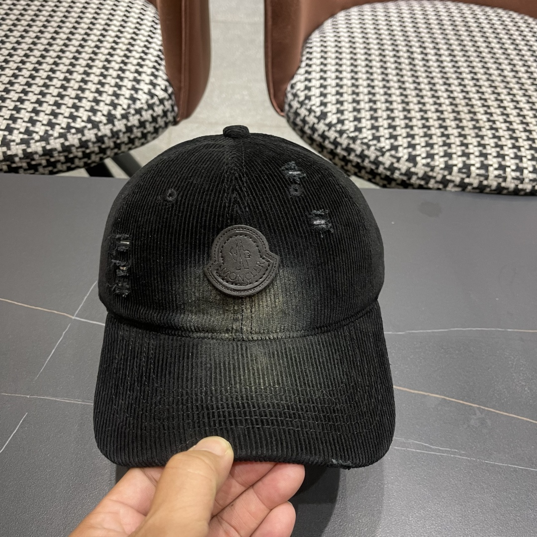  蒙口 MONCLER 帽子女潮牌韩版百搭棒球帽春夏时
尚灯芯绒鸭舌帽休闲帽男