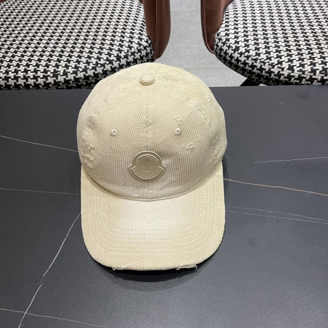  蒙口 MONCLER 帽子女潮牌韩版百搭棒球帽春夏时
尚灯芯绒鸭舌帽休闲帽男